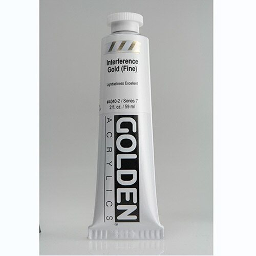 Golden, Heavy Body, Acrylic, Paint, 2oz, Interference Gold (Fine)